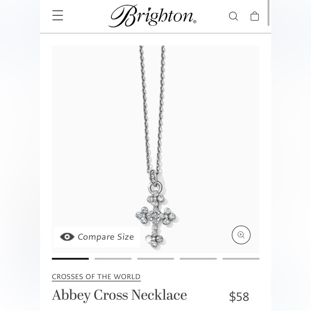 Brighton Silver Abbey Cross Necklace